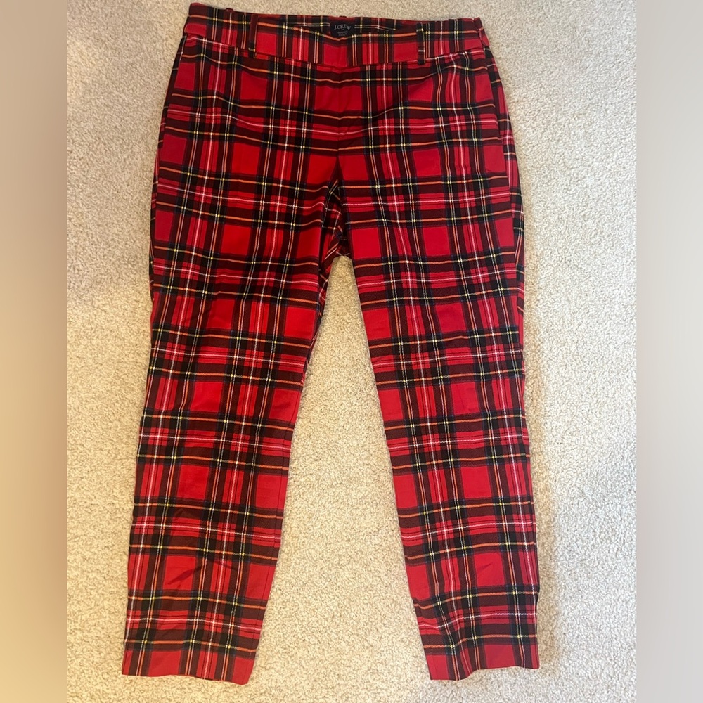 Ladies J. Crew Red Plaid Winnie Pants